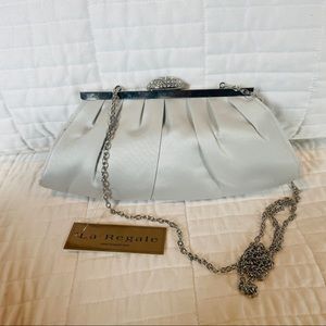 Satin pouch w/ rhinestone clasp